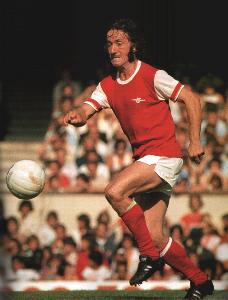 George Armstrong in an Arsenal shirt